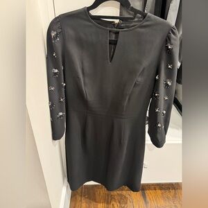 Black embellished sleeve dress